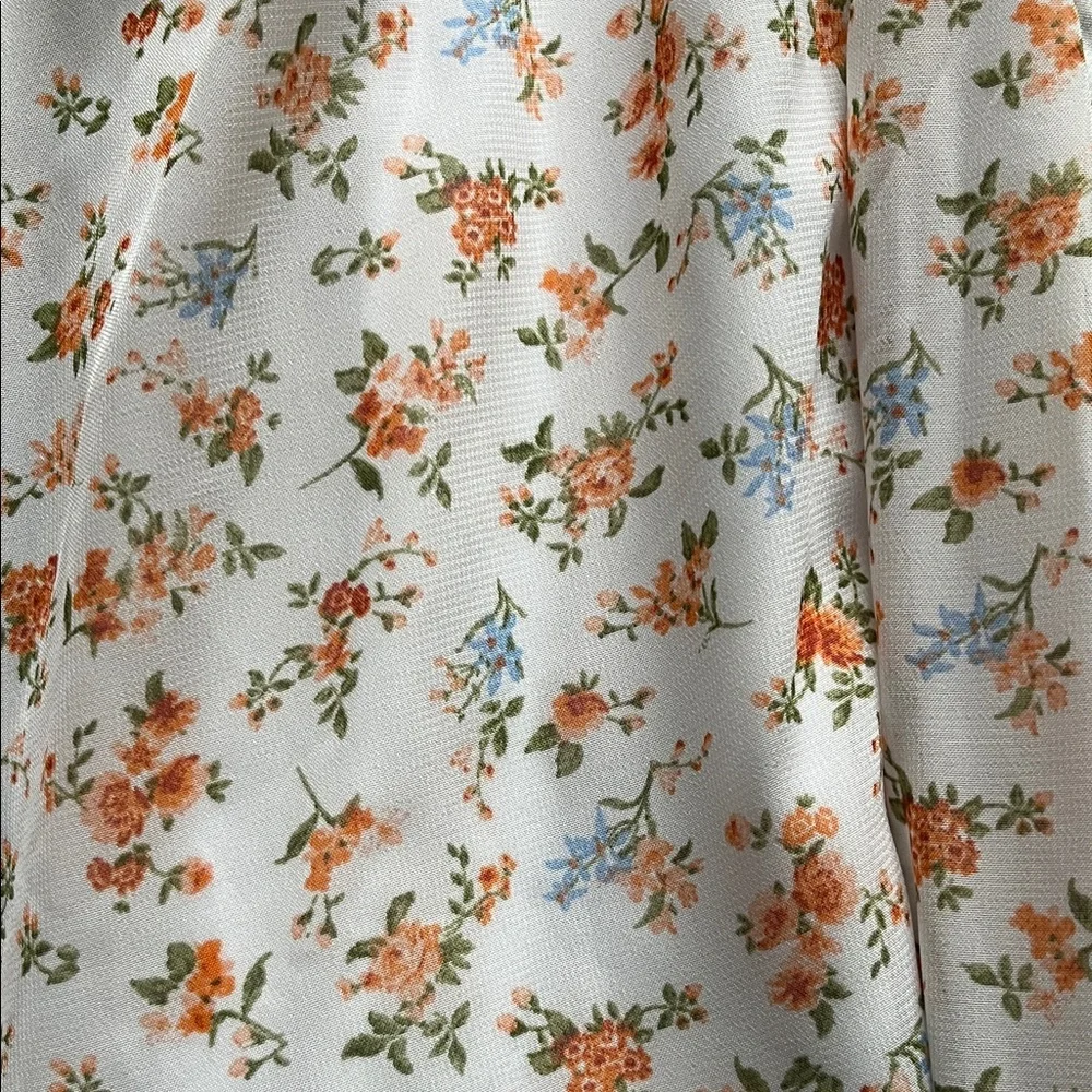 JUSTIFY Polyester Blue & Orange Floral Maxi Dress Size Juniors Small - Picture 7 of 7